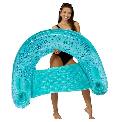 PoolCandy Glitterfied® 48" Aqua Glitter Sun Chair