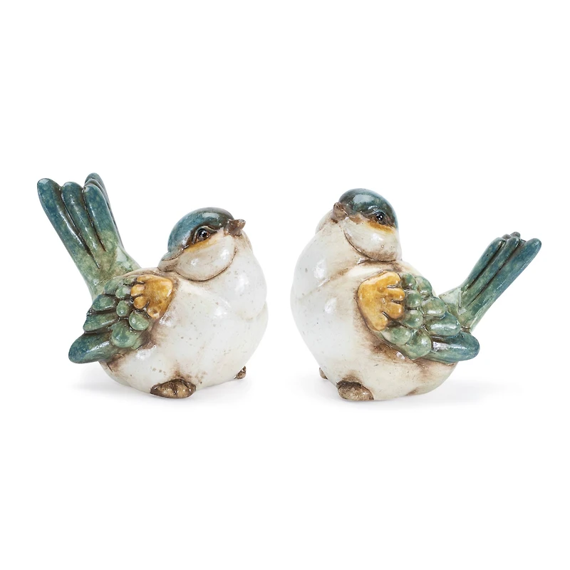 3" Terra Cotta Bird Figurines Set