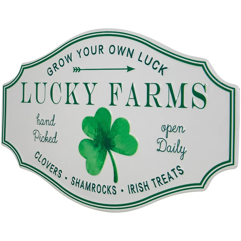 14" Lucky Farms with Shamrock Wall Sign