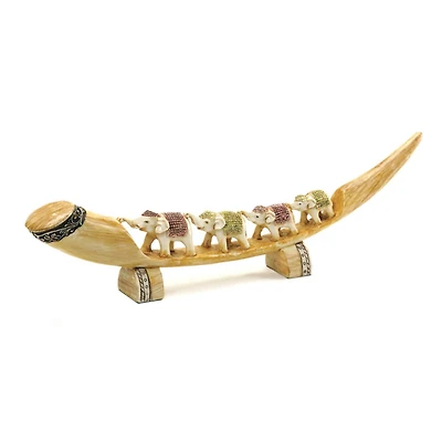 Multicolored Elephant Tusk 15.5" x 1.75" x 4.5