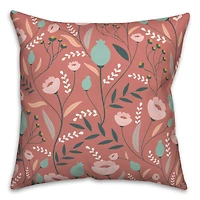 Winding Flowers 18" x 18" Throw Pillow