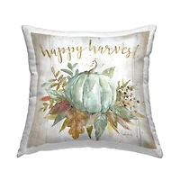 Stupell Industries Happy Harvest Rustic Autumn Pumpkin Throw Pillow