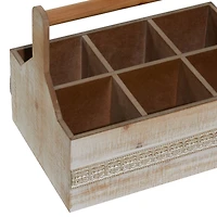 Brown Wood Boho Style Bottle Holder