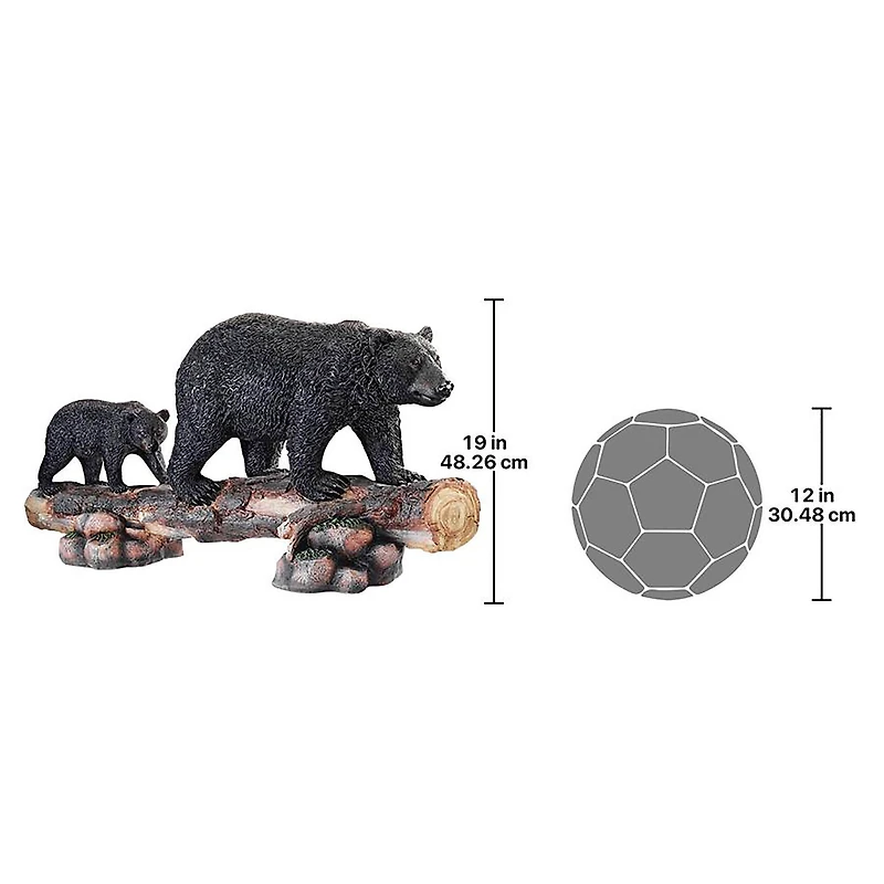Design Toscano 3ft. Mother Black Bear & Cub Animal Sculpture