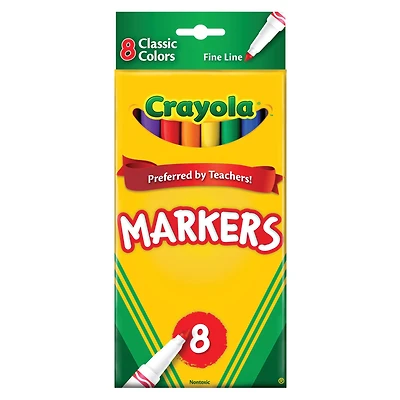 Crayola® Classic 8 Color Fine Line Marker Set