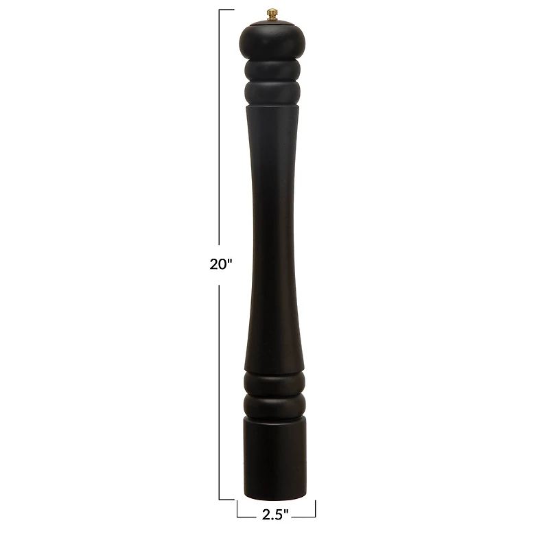 Hello Honey® Matte Black Modern Wood Salt & Pepper Mill