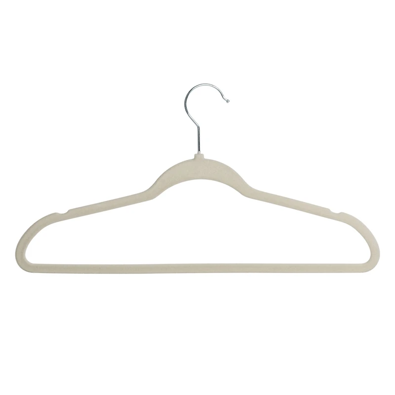 Honey Can Do Warm Gray Slim-Profile Non-Slip Velvet Hangers