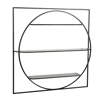 Black Metal Contemporary Wall Shelf, 32" x 32" x 5"