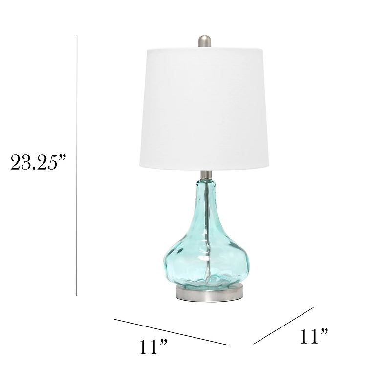 Lalia Home 23" Glass Table Lamp with White Fabric Shade