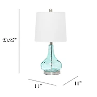 Lalia Home 23" Glass Table Lamp with White Fabric Shade