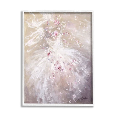 Stupell Industries Abstract Prairie White Dress Dancing Pink Roses Framed Wall Art