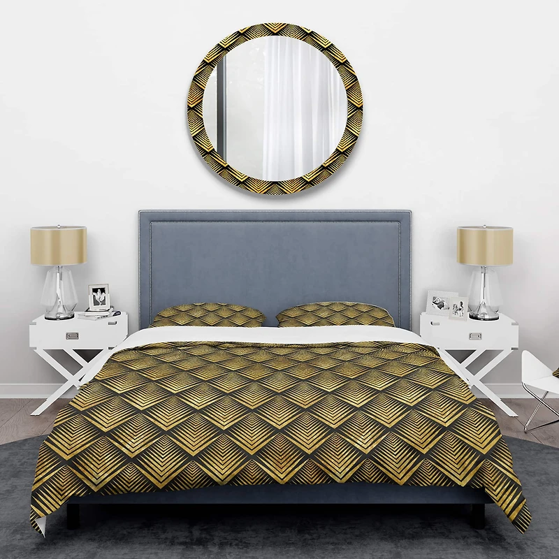 Designart 'Art Deco Seal pattern' Mid-Century Duvet Cover Set