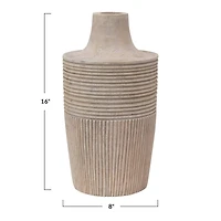 Hello Honey® Decorative Hand-Carved Mango Wood Vase