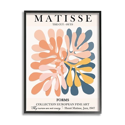 Stupell Industries Classical Matisse Painting Cut Out Forms Traditional Abstract in Frame Wall Art