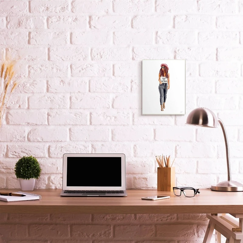 Stupell Industries Girl Power Phrase Fashionista Standing Pose Wall Plaque