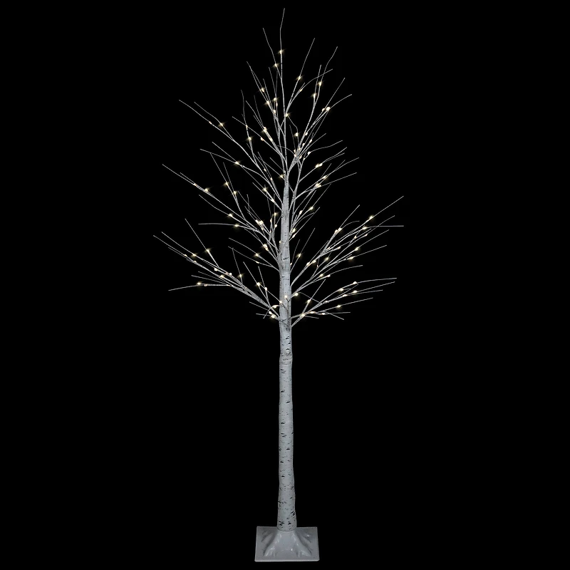 4ft. Pre-Lit White Birch Twig Artificial Christmas Tree, Warm White LED Lights