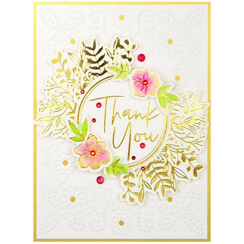 Spellbinders® Stylish Script Thank You & Happy Birthday Glimmer Hot Foil Plate Set