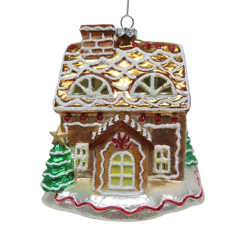 5" Gingerbread House Glass Ornament by Ashland®