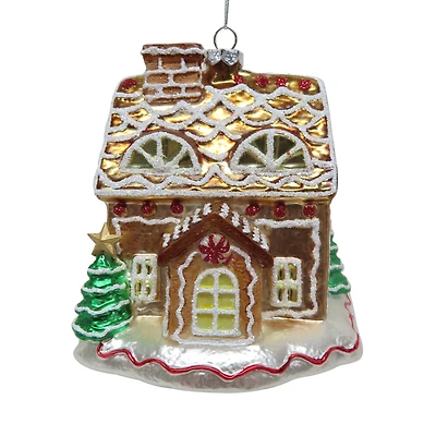 5" Gingerbread House Glass Ornament by Ashland®