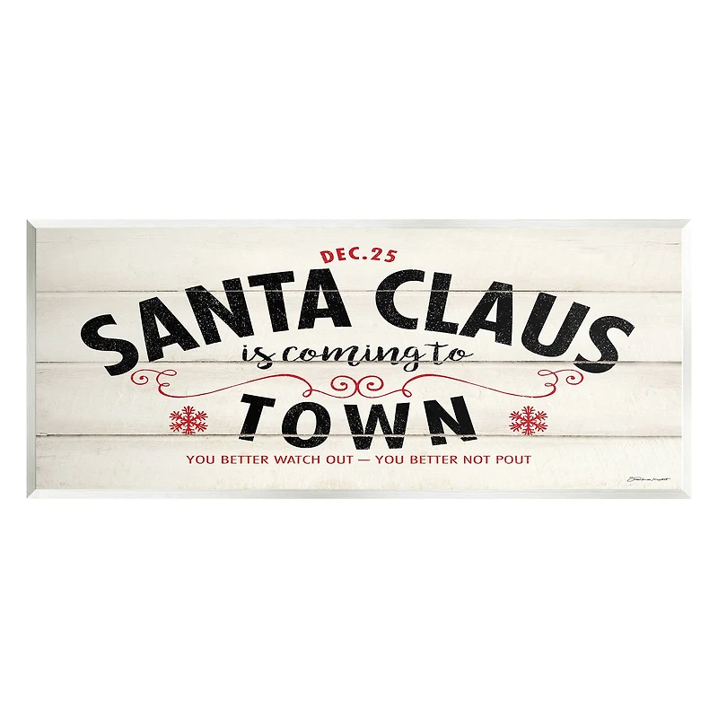 Stupell Industries Santa Claus Coming To Town Rustic Wall Plaque Art