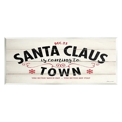 Stupell Industries Santa Claus Coming To Town Rustic Wall Plaque Art