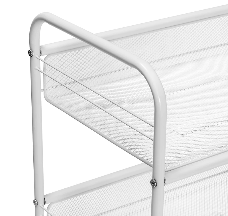 Honey Can Do White 3-Tier Mesh Rolling Cart