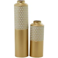 Light Grey Metal Glam Vase, Set of 2