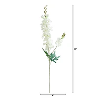 33" White Delphinium Flower Stems, 3ct.