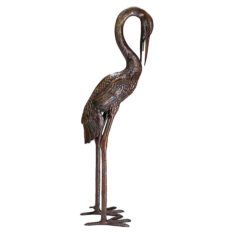 Design Toscano 43" Heron Head Low Cast Bronze Garden Statue