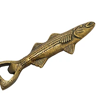 Hello Honey® Antique Gold Finish Cast Aluminum Fish Shaped Bottle Opener