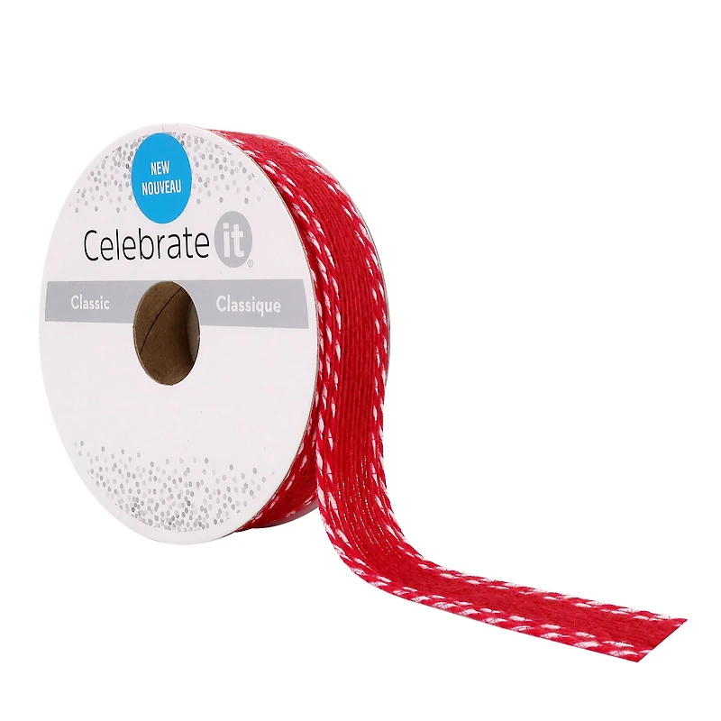 5/8'' x 4yd. Jute Twist Edge Ribbon by Celebrate It®