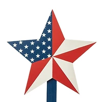 Glitzhome® Wood Patriotic Star Yard Stakes, 3ct.