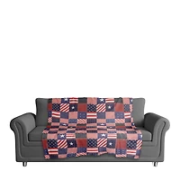 Stars & Stripes Quilt Pattern Sherpa Fleece Blanket