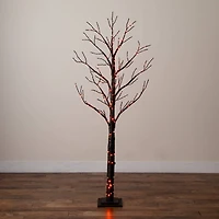 6ft. Pre-Lit Artificial Halloween Twig Tree with 480 Orange & Purple LED Lights