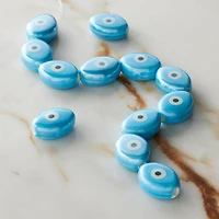 Blue Ceramic Evil Eye Beads, 15.5mm by Bead Landing™