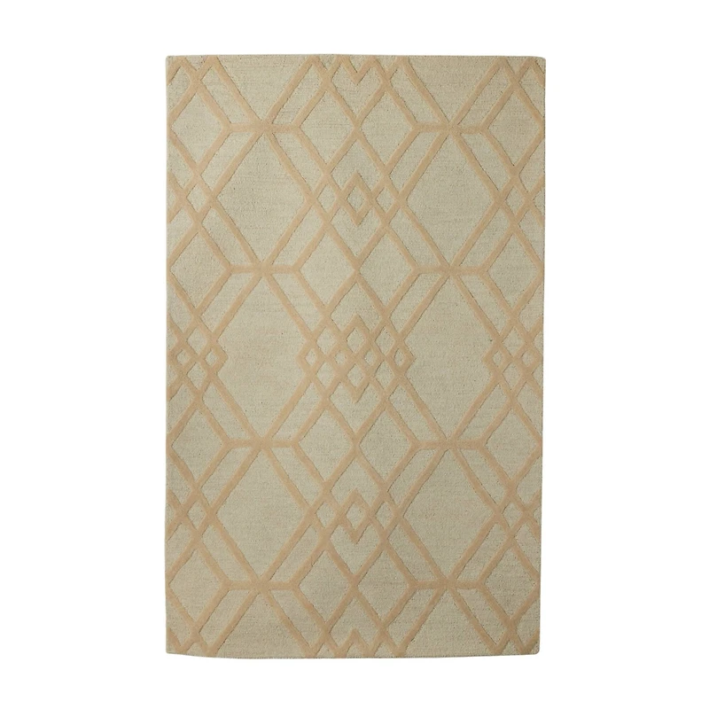 Beige Contemporary 5' x 8' Area Rug