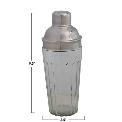 Hello Honey® Clear Glass Cocktail Shaker with Stainless Steel Lid