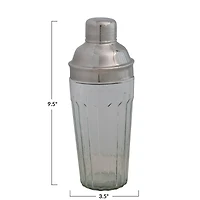 Hello Honey® Clear Glass Cocktail Shaker with Stainless Steel Lid