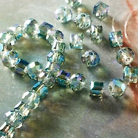 Green Mix Cube & Rondelle Glass Beads, 8mm by Bead Landing™