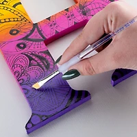 Soft-Grip Golden Taklon Long Handle Angular Brush, 1/4"