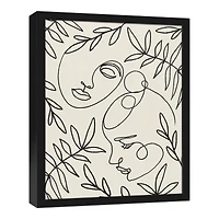 Botanical Faces 16" x 20" Black Framed Canvas