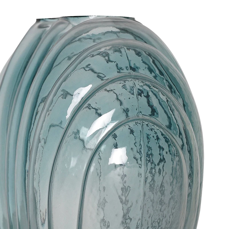 American Art Decor Sea Scallops Azure Glass Vase Set