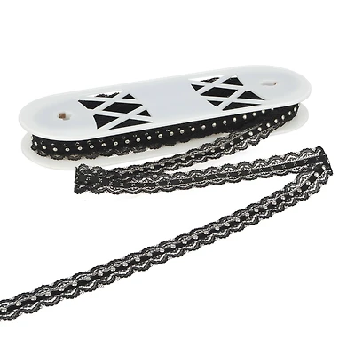 0.75" Black Lace Trim with Beads by Celebrate It®