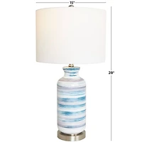 2ft. Contemporary Blue Glass Accent Lamp