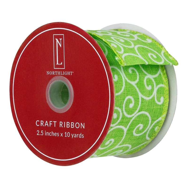 2.5" x 10yd. Swirl Spring Craft Wired Ribbon