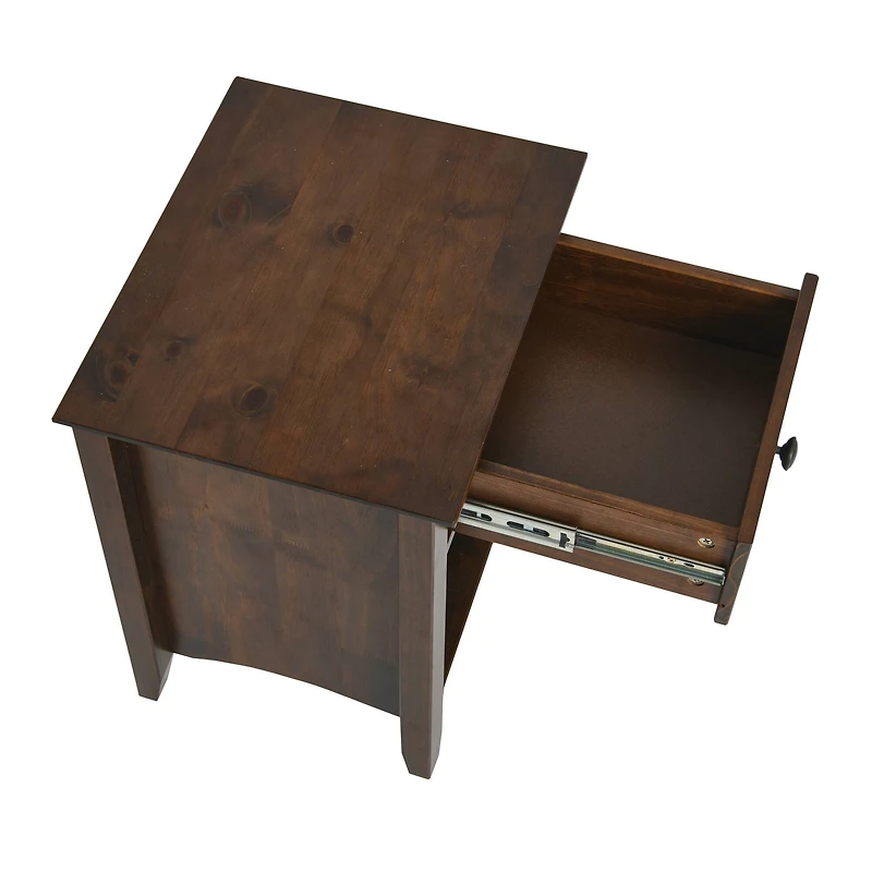 Hello Honey® 22" Walnut Finish Shaker Wood Farmhouse Nightstand