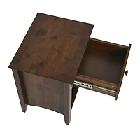 Hello Honey® 22" Walnut Finish Shaker Wood Farmhouse Nightstand