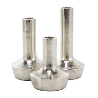 Silver Aluminum Candle Holder with Rounded Base Set