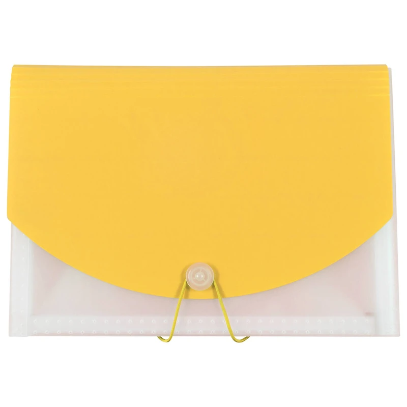 JAM Paper 9.5" x 13" Two-Tone Yellow Plastic Accordion Folder
