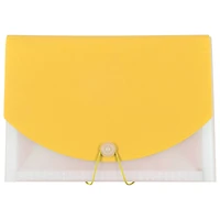 JAM Paper 9.5" x 13" Two-Tone Yellow Plastic Accordion Folder